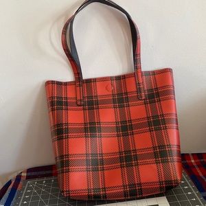 Cute vinyl tote bag plaid